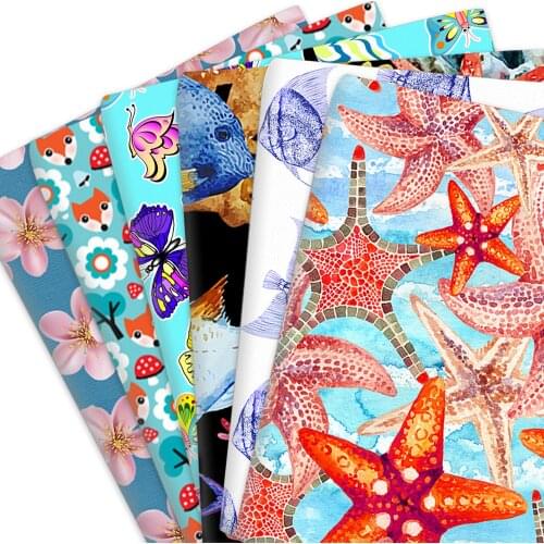 50*145cm Blue Ocean Denim 100% Pure Cotton Polyester Cotton Material Patchwork Sewing Fabrics Quilt Needlework DIY Cloth