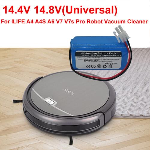 Lithium Battery For ILIFE Robot Vacuum Cleaner A4, A4s, V7, A6, V7s Plus, 14.8V,3200mAh, 4S 1P,Brand New,BMS