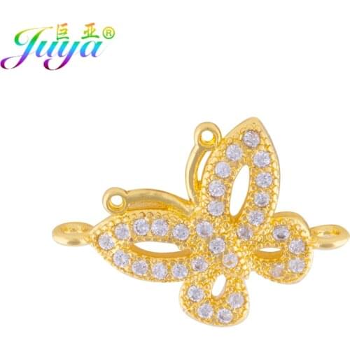 Handmade Jewelry Components Supplies Gold/Rose Gold Butterfly Charm Connector Accessories For Needlework Jewelry Making