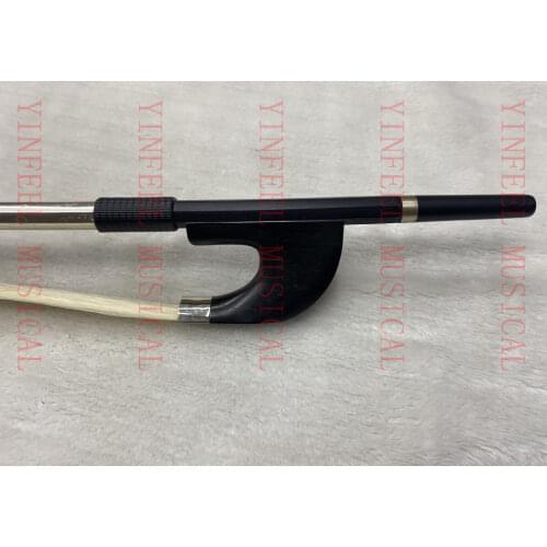 Free Shipping Yinfeel Factory 1pcs NEW 4/4 Black Carbon FiberGerman-style Double Bass bows Black carbon Bow 4/4