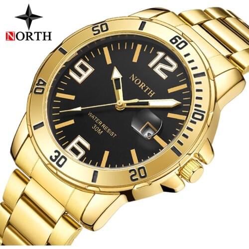 Luxury Brand Men New Watch NORTH Fashio Business Simple Stainless Steel Quartz Watch Sport Waterproof Watches Relogio Masculino