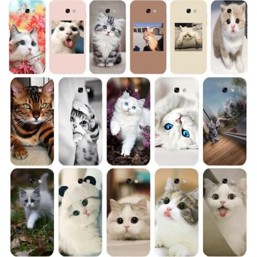 90AA Cat cute Soft Silicone Tpu Cover phone Case for Samsung Galaxy A5 2015 2016 A7 2017 A8 Plus A9 2018 A80