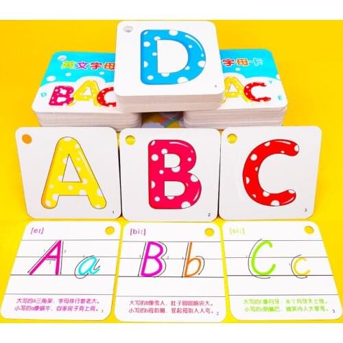 26 Letter English Alphabet Letter Board Handwritten With Buckle for Children Learning Language English Picture Books