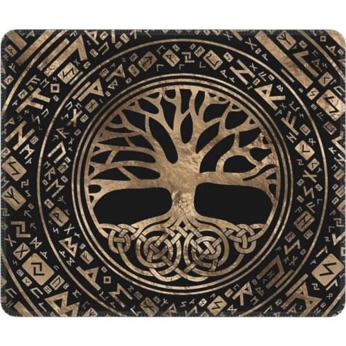 Tree Of Life Yggdrasil Runic Pattern Amazing Mouse Pad Vikings Antislip MousePad Rubber Gamer Computer Laptop Pad