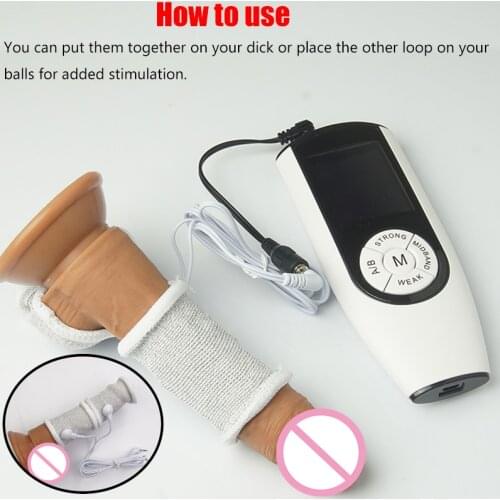 E-stim Masturbation,BDSM Sex Toys For Men,Hands-free Orgasm Electrostimulation Shock Therapy Penis Ring,Electrosex Cock Cage