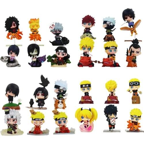 6pcs/lot Naruto Shippuden Sasuke Kakashi Uchiha Itachi Jiraiya Orochimaru Figures Mini PVC Action Figure Toys Anime Model Dolls