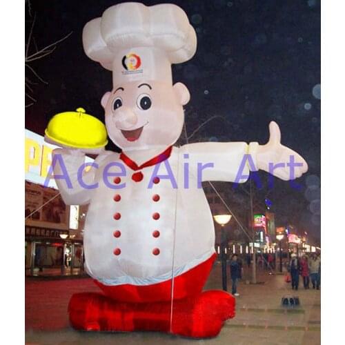 5m H Outdoor Giant Inflatable Pastry Chef For Pastry Promotion On Street