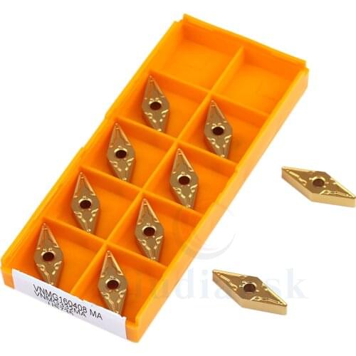 10Pcs VNMG160404-MA VP15TF UE6020 US735 Carbide Inserts External Turning Tool CNC Lathe Tools Turning Blade VNMG160408-MA VP15TF