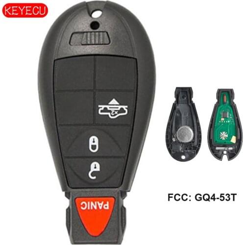 Keyecu Replacement Remote Car Key for RAM Vehicles That Use 4 Button Fobik FCC: GQ4-53T
