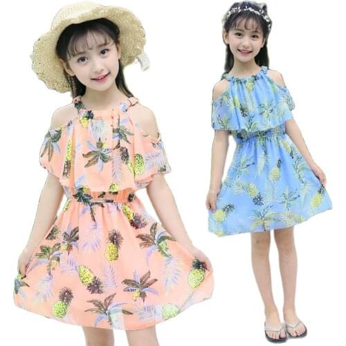 Teenage Girls Summer Sundress Chiffon Children Shoulder Off Dresses 12 Years Old Princess Girls Christmas Boutique Party Dresses