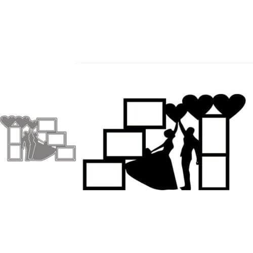 Metal Cutting Dies Romantic Couple Stencils For DIY Scrapbooking Decorative Embossing Handcraft Die Cutting Template