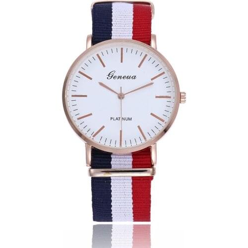 Fashion Simple Couples Quartz Watch Nylon Band Men Women Ladies Wristwatches Clock Bracelet Accessory Relojes Mujer Relogio