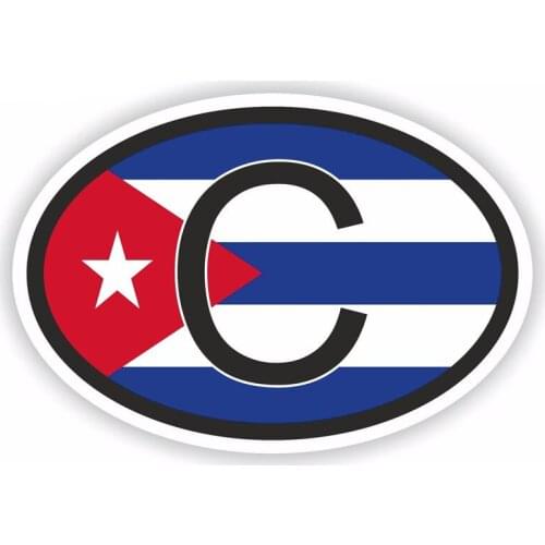 Creative Car Sticker Funny Cuba Country Code Flag Vinyl Decal Cover Scratches Decals for Octavia Gti Chevrolet Bmw X6,16cm*11cm