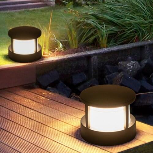 4PCS 10W 12W Outdoor Garden Column Light Waterproof Landscape Courtyard Deck Post Pillar Light Villa Pathway Fence Pillar Lamp