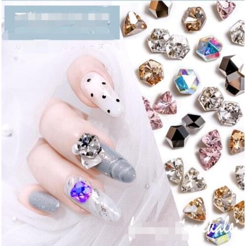 Press on nails with rhinestones long Clear AB Non hot fix Rhinestones flat back crystals glass stone strass glitters for 3d