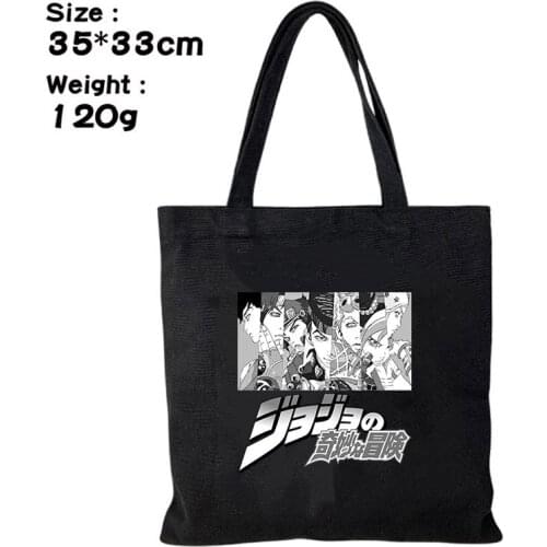 Jojos Bizarre Adventure Students Kids Shoulder Tutorial Bags Shopping Tote Bags for Men Women Portable Canvas Satchel Handbags