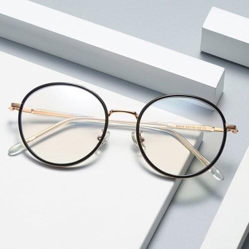 New Korea designer Factory price simple light full frame metal glasses to block blue light glasses AB043