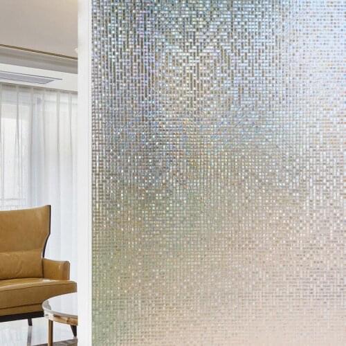 Anti-ultraviolet Glass Film Window Film Small Mosaic Pattern Film Privacy Window Grill Refracting Colorful Glass Cover Glue Free