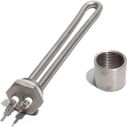 1 Inch BSP/DN25 Solar Water Immersion Heater 304SUS Electric Heating Element with Nut/Thread Low Voltage 12V/24V/48V 300W/600W