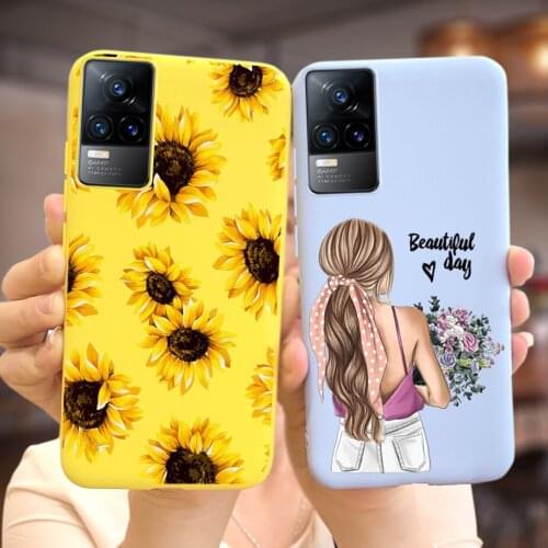 For Vivo V21e Case V2061 Cute Silicone Candy Painted Soft TPU Slim Back Cover Phone Cases For Vivo V21e V 21 e Shockproof Bumper