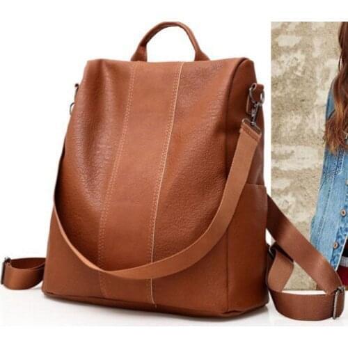 Korean-style Backpack Anti-Theft Backpack Retro Backpack Solid Color Backpack