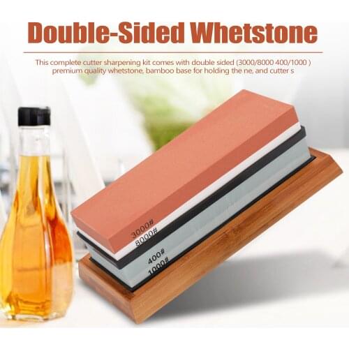 400/1000 Grit Premium Grindstone Cut Sharpening Stone Set Sharpener for All Blades Non Slip Base Cutter Grinding Sharpener
