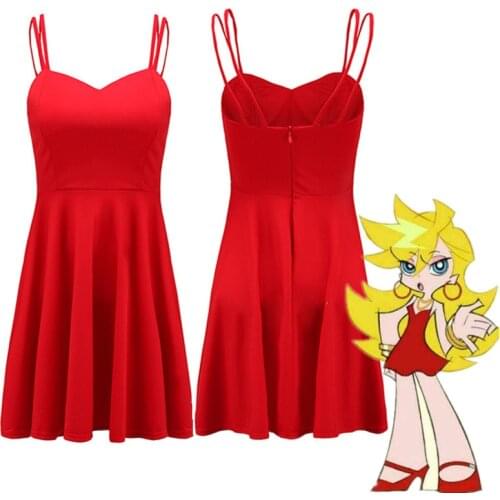 Anarchy Panty Dress Panty & Stocking With Garterbelt Cosplay Costume Anarchy Stocking Girls Hair Wigs Cos Women Suits Uniform