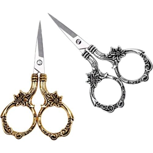 MIUSIE 1Pcs Vintage Daisy Scissor Antique Scissors Sewing Tailor Scissor Handicraft Household Embroidery Fabric Cut Sewing Tool
