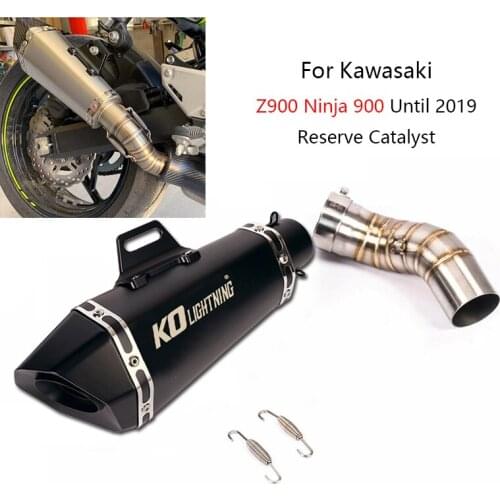For Kawasaki Z900 Ninja 900 Until 2019 Exhaust Pipe Motorcycle Mid Link Tube Slip On 51mm Mufflers Removable DB Killer Escape
