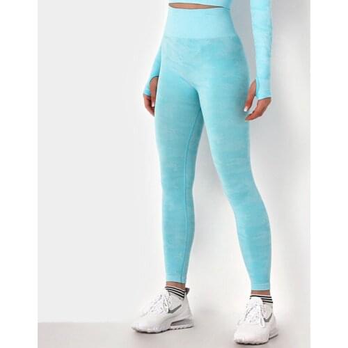 Woman Camo High Waist Yoga Pant Sports Seamless Elastic Legging For Fitness Gym Workout Trouser Female Cycling Runing Sweatpant