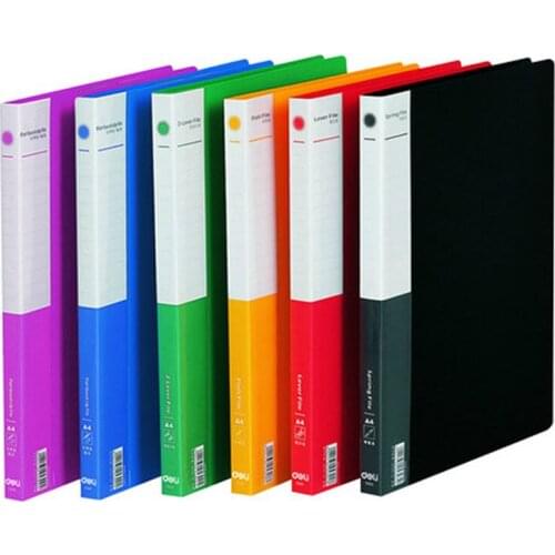 3PCS DELI A4 PP Clip File Folder Color Office Metting Document File Folders School Office Supplies