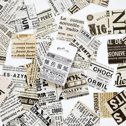 45pcs/pack Retro Newspaper Mini Sticker Ablum Diary Scrapbooking Label Sticker Stationery School Supplies Bullet Journal n676
