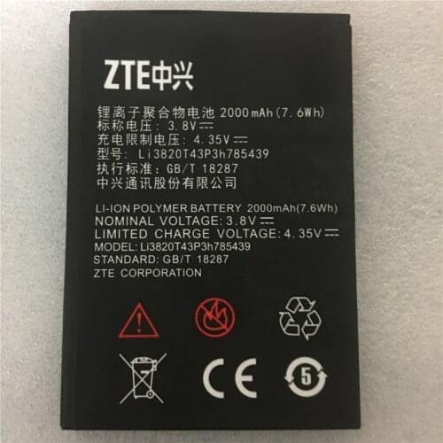 High Quality Li3820T43P3h785439 2000mAH Original Phone Battery For ZTE Blade L3 L 3 Mobile Phone Battery