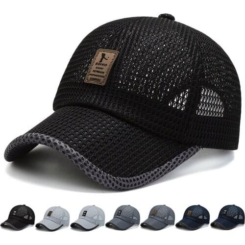 Summer New Hollow Out Breathable Caps Adjustable Monochrome Sun Visor Man Big Brim Baseball Cap