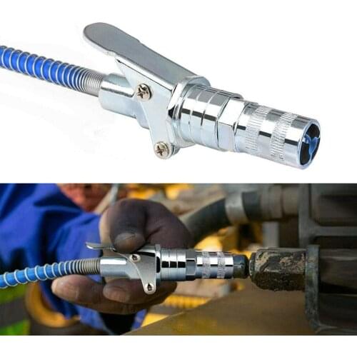 Grease Gun Adapter Hose Kit Gun Lock Grease Coupler Quick Release Lock On Coupling End 1/8” NPT SAE & Metric Zerk Fitting