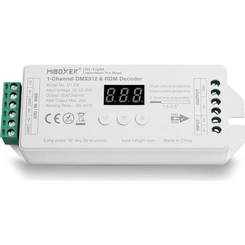 MiBoxer DMX512 RDM Decoder DD1-CX D2-CX D3-CX D4-CX D5-CX 1 2 3 4 5 Channel Constant Voltage DC12-24V For LED light