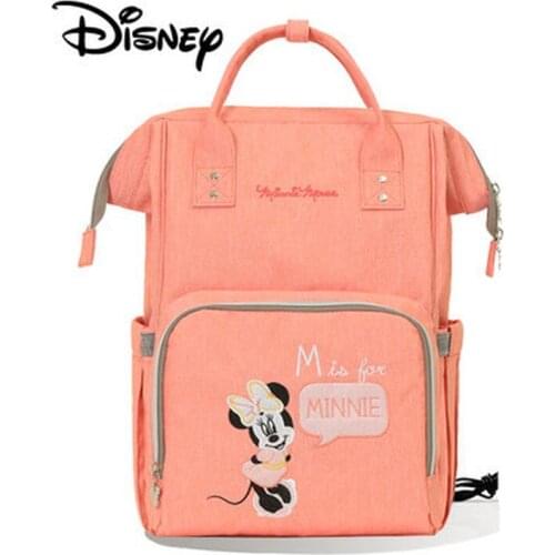 Disney Mickey Minnie Diaper Bag Mommy Bag Backpack Waterproof Multifunctional Large Capacity Baby Bottle Insulation Tote Bag
