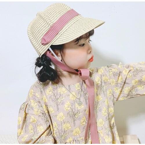 Emmababy Kids Straw Hat Girls Bowknot Baseball Hat Sun-Resistant Peaked Cap for Summer Autumn