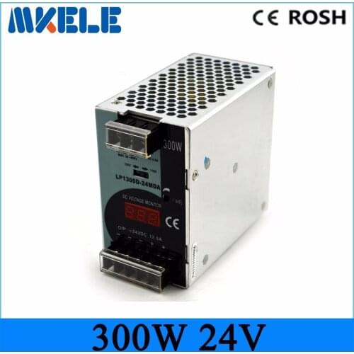 300W 24v 12.5a LP-300-24 rail din switching power supply ac-dc led driver with Digital display