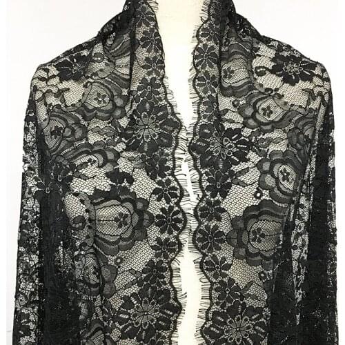 GLace 3M/Lot Exquisite Eyelash Lace White Lace Fabric Wedding Dress Sexy Lingerie DIY Clothes Accessory TX1042