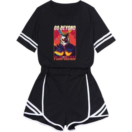 Summer My Hero Academia Short Sleeve Suit Tracksuit Womens Streetwear Sportswear Japanese Fashion Anime 2021 New Hot Sales