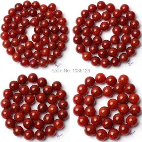 High Quality Natural Cracked Round Red Agates Stone 4/6/8/10/12/14/16/18/20mm Loose Beads Strand 15 Inch Jewellery Making wj218