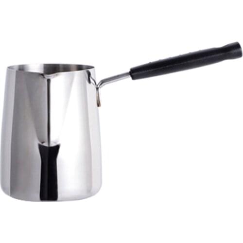 Espresso Steaming Pitcher Latte Milk Frothing Jug Wax Melt Pot Long Handle QX2E