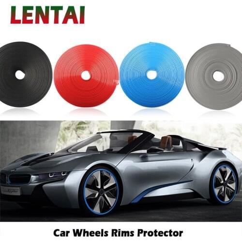 LENTAI 1Set Car Wheels Rims Protector 8M Wheels Stickers For BMW E90 F30 F10 Audi A3 A6 C5 Opel Insignia Alfa Romeo 159 giulia