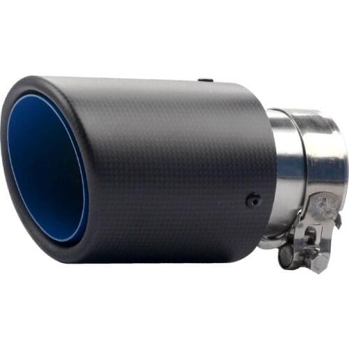 Carbon fiber matte curled tail throat bluing stainless steel exhaust pipe suitable for various sizes