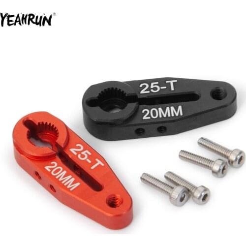 YEAHRUN 25T 20mm Metal Aluminum Steering Servo Arm Horn with Screw For 1/10 Traxxas TRX-4 TRX4 RC Crawler Car Upgrade Parts
