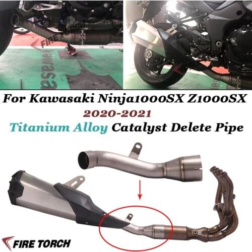 For Kawasaki Ninja1000SX Z1000SX Modified Catalyst Middle Tube Motorcycle exhaust Middle Link Tube Catalyst Removal Eliminator