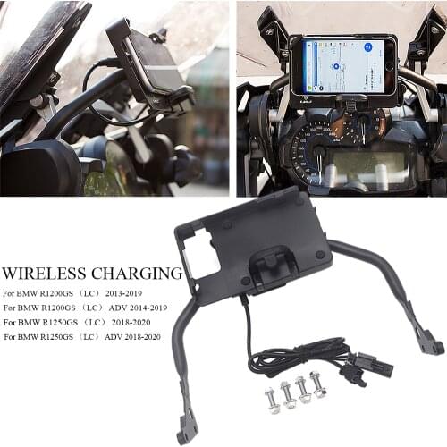 Motorcycle wireless Charger Mobile Phone Holder Stand USB Navigation Bracket For BMW R1250GS ADV R1200GS LC ADV