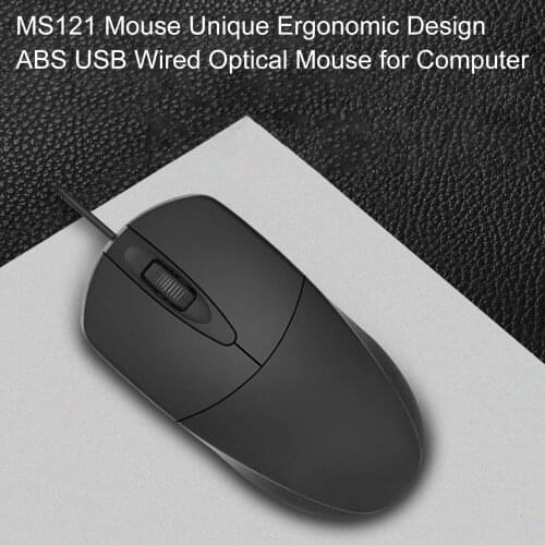 MS121 Mouse Unique Ergonomic Design ABS USB Wired Optical Mouse for Computer