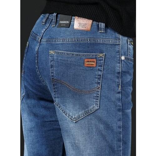 Mens Pants Large Big Size New Autumn Winter Cotton Jeans Men High Quality Famous Brand Denim Trousers Male Soft